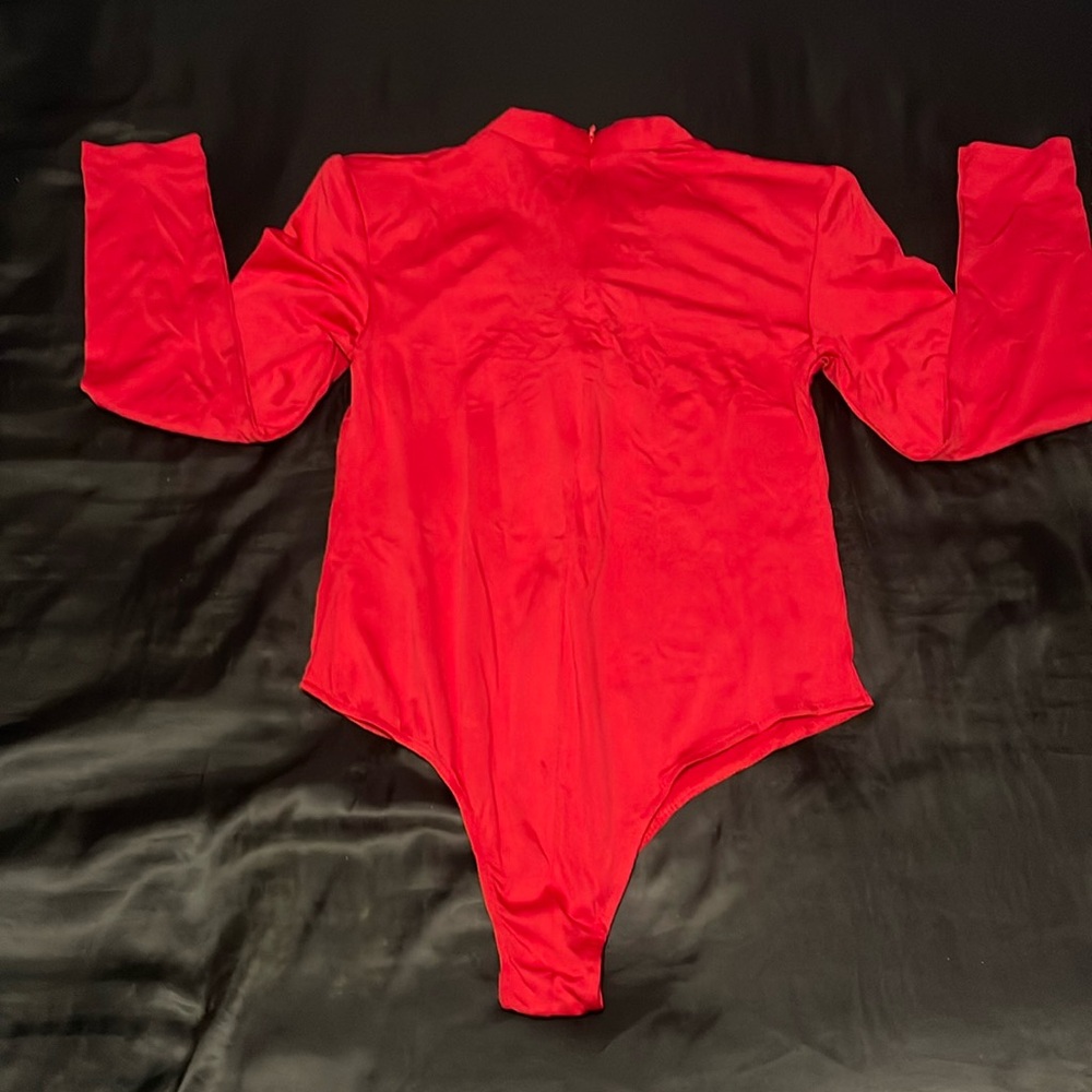 NWT All red zip up bodysuit suit